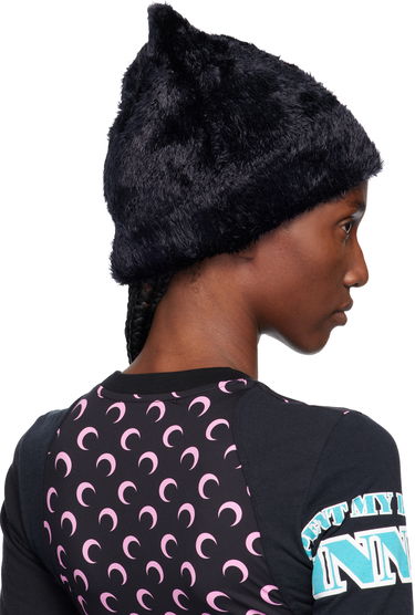 Шапка Marine Serre Marine Serre Wild Fluffy Knit Beanie Черно | UHG068ACKNI0536, 2