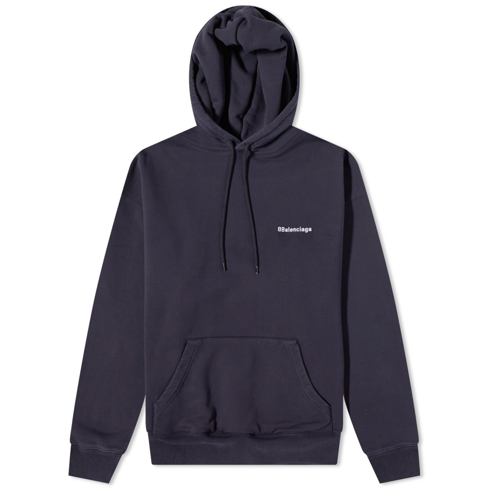 Суитчър Balenciaga Corporate Logo Popover Hoody Тъмно синьо | 570811-TKVB5-3967, 0