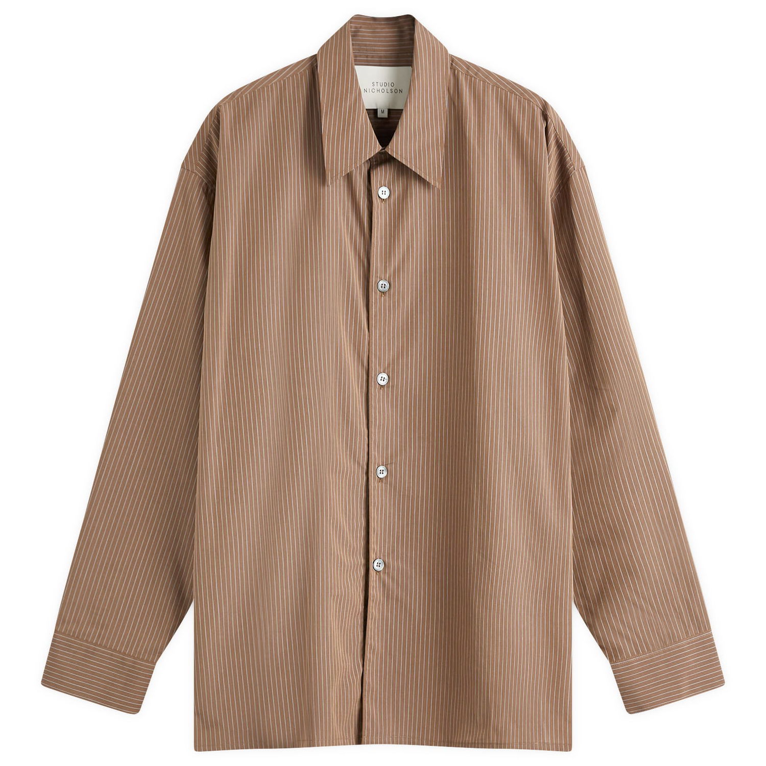 Риза Studio Nicholson Studio Nicholson Strike Oversized Shirt, Size Large Кафяво | STRIKESNM-1164-TFS, 0