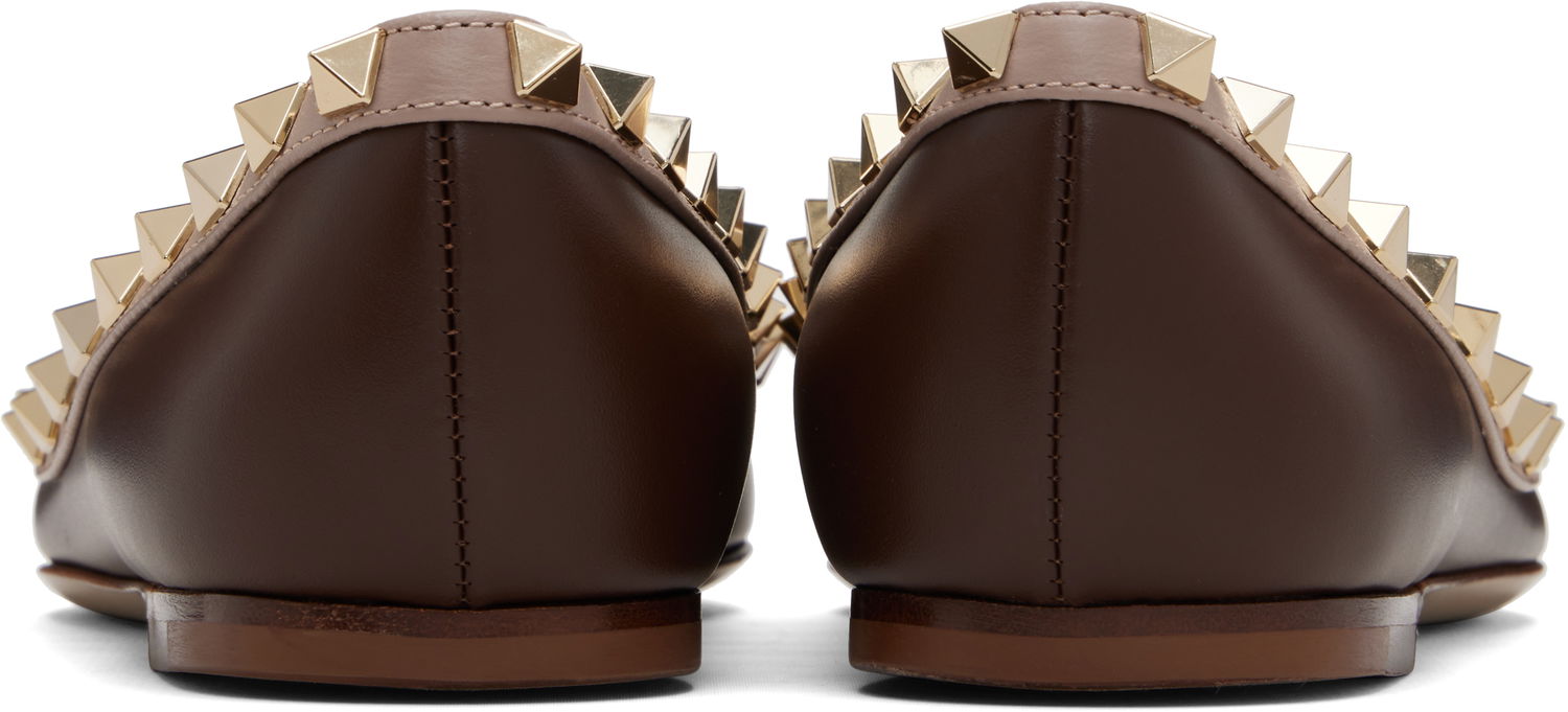 Кецове и обувки Valentino Garavani Rockstud Ballerina Flats Кафяво | 7W2S0403VOD, 1