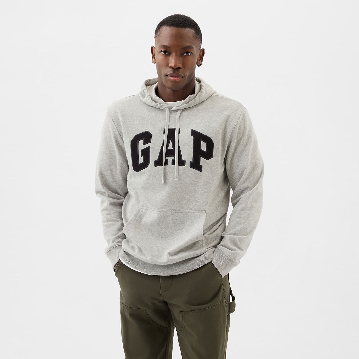 Суитчър GAP French Terry Pullover Logo Hoodie B08 Сиво | 868453-03, 0