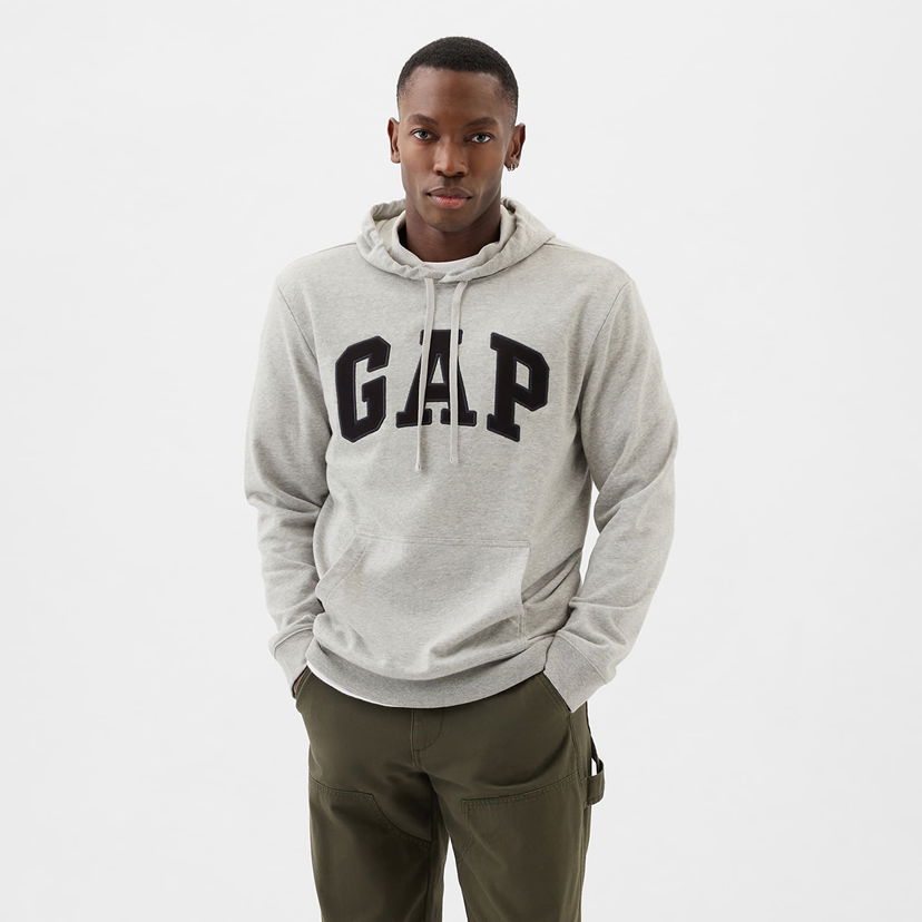 Суитчър GAP French Terry Pullover Logo Hoodie B08 Сиво | 868453-03