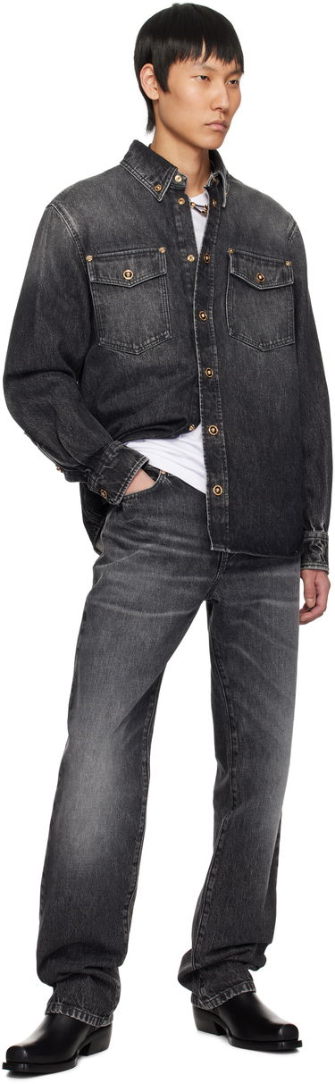 Риза Versace Versace Stonewashed Denim Overshirt Черно | 1013887_1A13718, 3