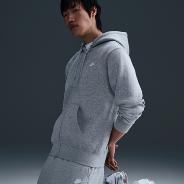 Суитчър Nike Nike Club Fleece Full-Zip Hoodie Сиво | FN3861-063, 4