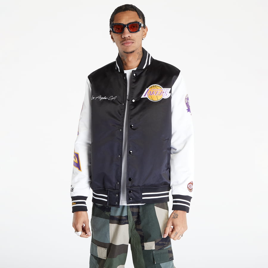 Яке бомбър Mitchell & Ness Team Origins Varsity Satin Los Angeles Lakers Jacket Черно | OJBF4854-LALYYPPPBKWH, 0