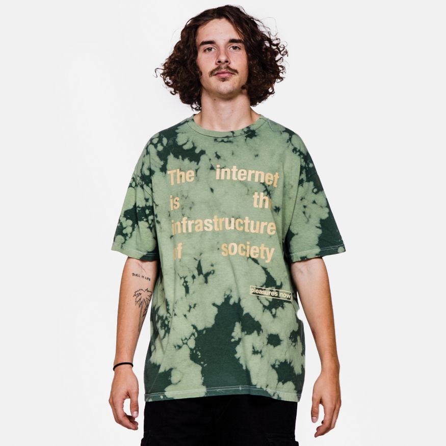 Тениска Pleasures Internet Dyed T-Shirt Зелено | P21F049, 0