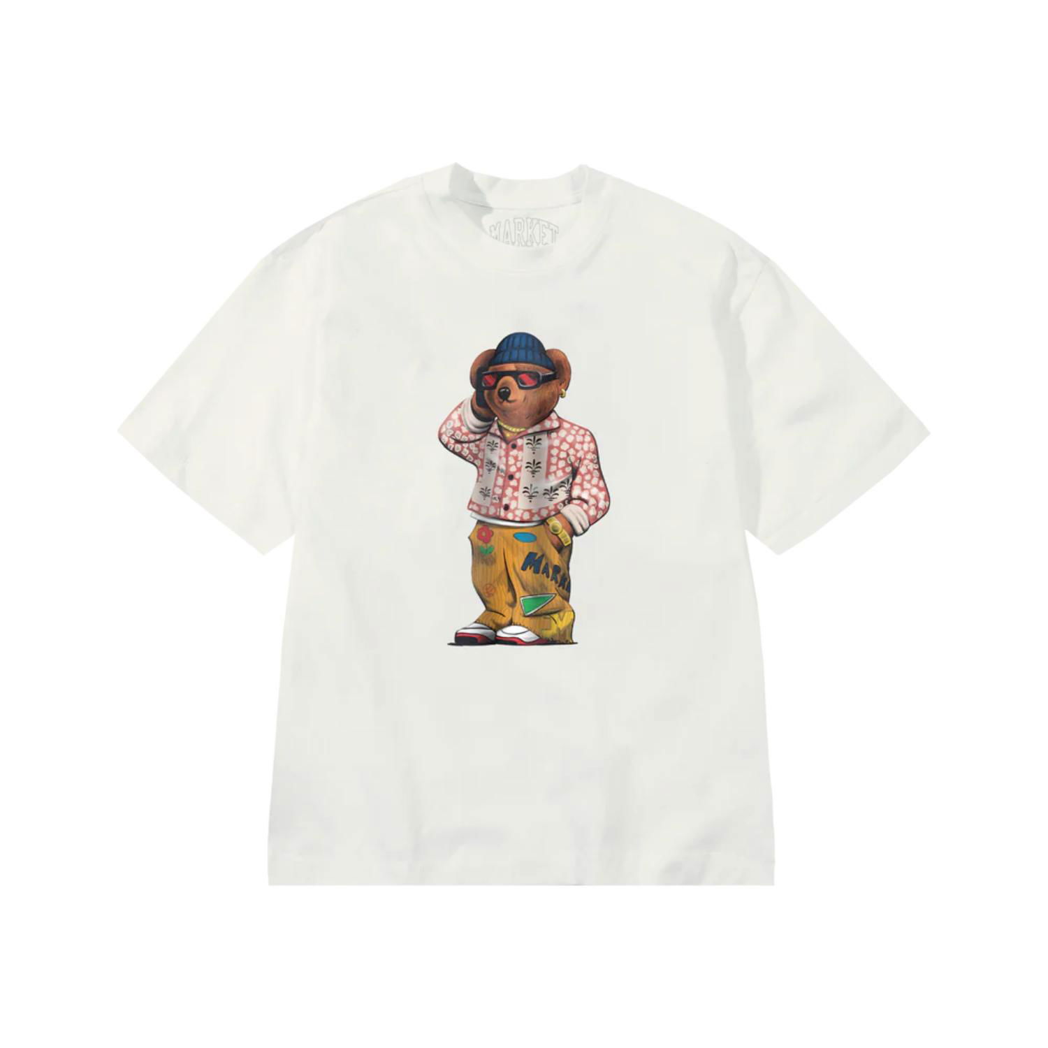 Тениска MARKET Folk Fitted Bear T-Shirt Unbleached Cotton Бяло | SS0196-COTTON, 1