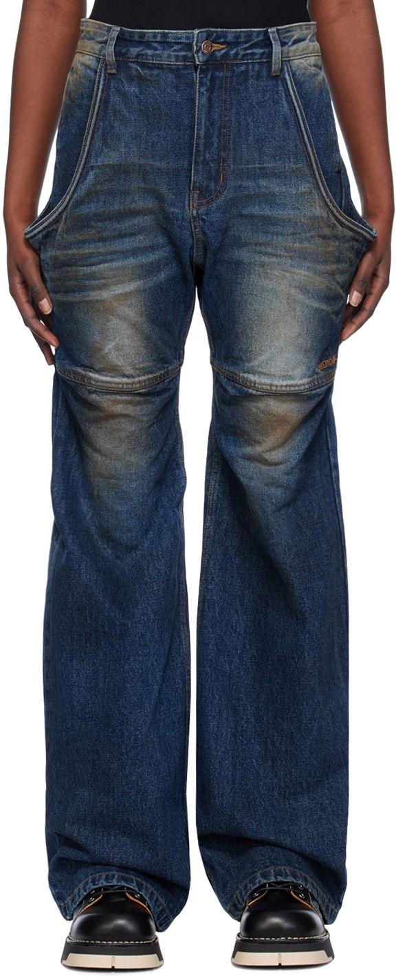 Дънки We11done Wire Relaxed Fit Jeans Синьо | WD-DP0-24-328-W-NV, 0