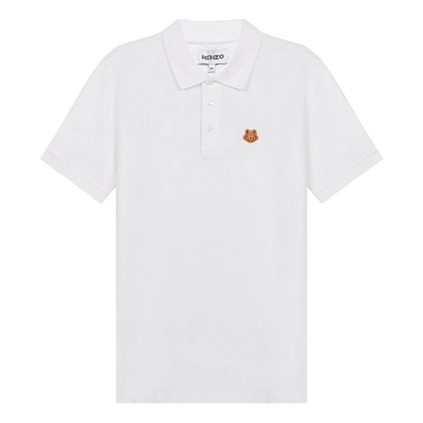 Поло тениска KENZO Tiger Head Embroidered Polo Shirt Бяло | FA65PO0014PU-01B, 0