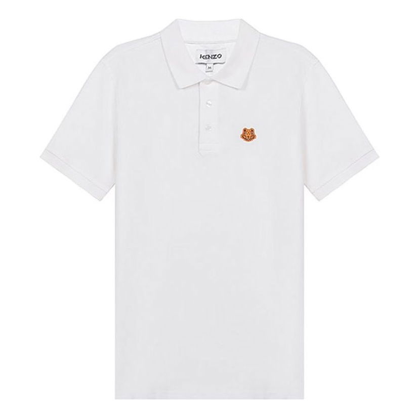 Поло тениска KENZO Tiger Head Embroidered Polo Shirt Бяло | FA65PO0014PU-01B