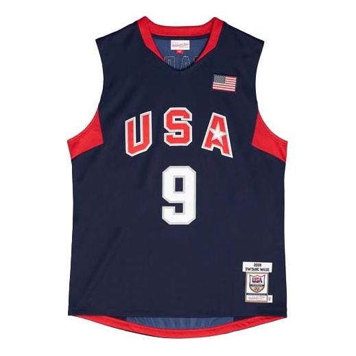 Фланелка Mitchell & Ness Team USA Dwyane Wade Basketball Jersey Синьо | AJY44385-USA08DWANAVY, 0