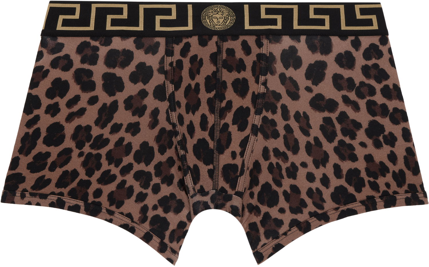 Боксерки Versace Underwear Brown Leopard Greca Border Long Boxer Briefs Кафяво | AU10028_1A12311, 0