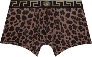 Боксерки Versace Underwear Brown Leopard Greca Border Long Boxer Briefs Кафяво | AU10028_1A12311, 0