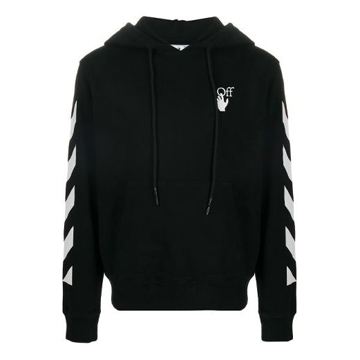 Суитчър Off-White Diagonal Stripes Logo Hoodie Черно | OMBB034F20FLE0091001, 0