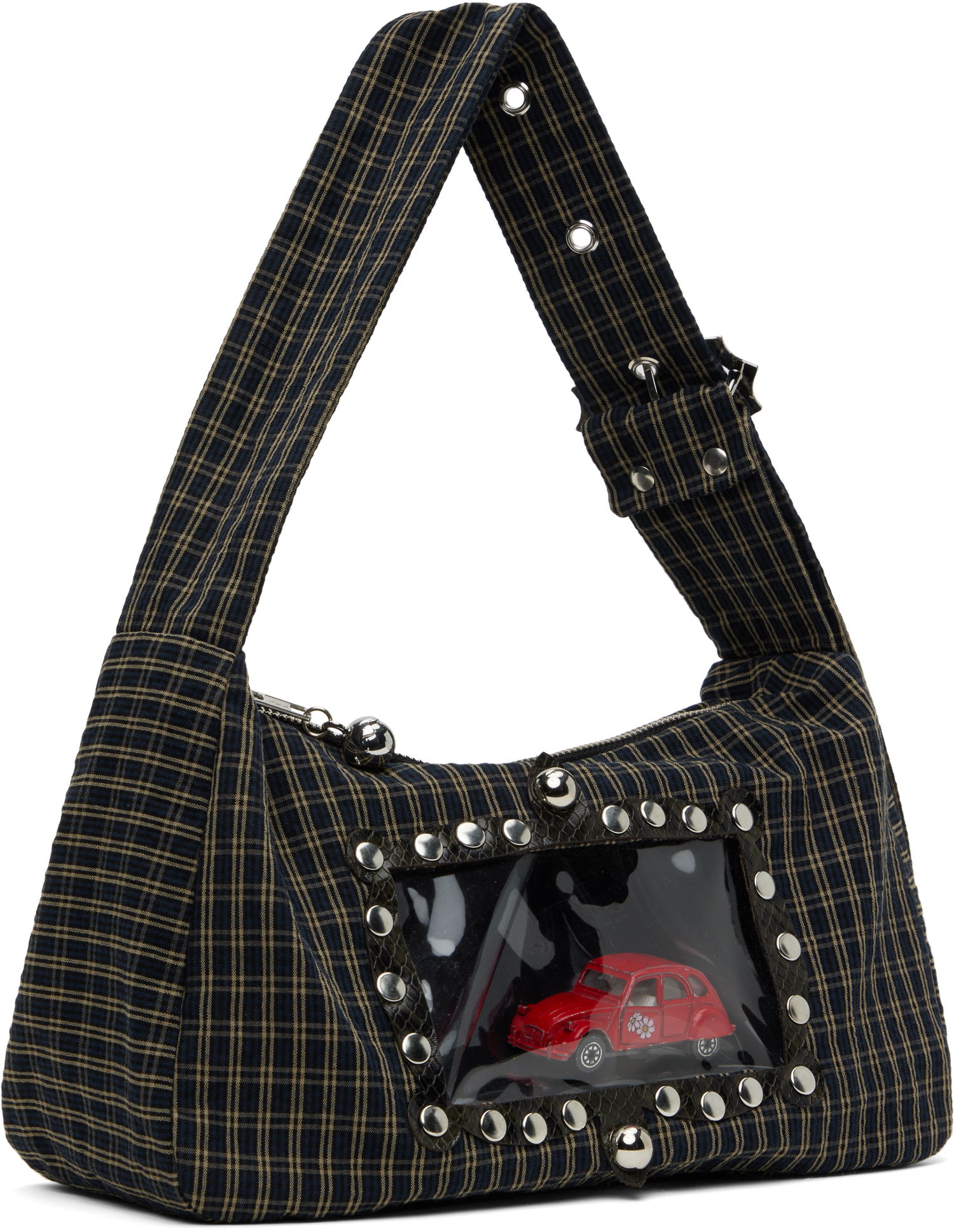 Чанта през рамо Chopova Lowena Chopova Lowena Car Mommy Mini Shoulder Bag with Window Тъмно синьо | 6446E, 1