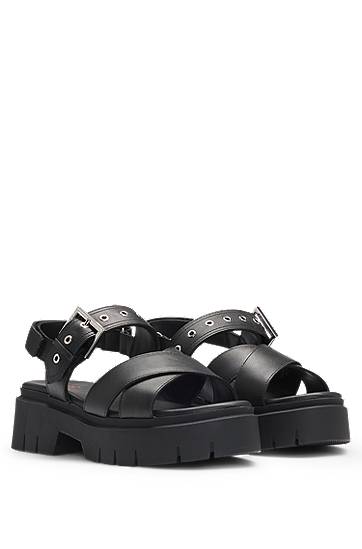 Аксесоари BOSS Buckled Strap Chunky Sole Sandals Черно | 50542072