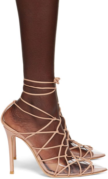 Кецове и обувки Gianvito Rossi Miria Lace-Up Heels Бежово | G95386.15RIC.PLN, 0