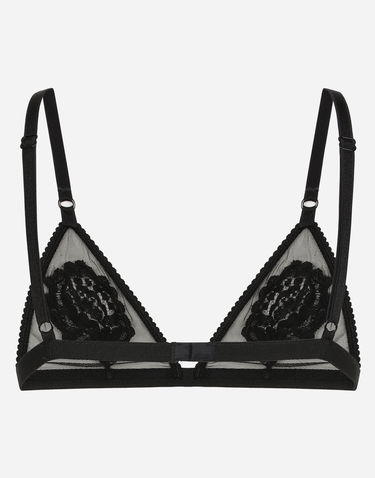 Сутиен Dolce & Gabbana Dolce & Gabbana Floral Lace Triangle Bralette Черно | O1G24TONQ79N0000, 1