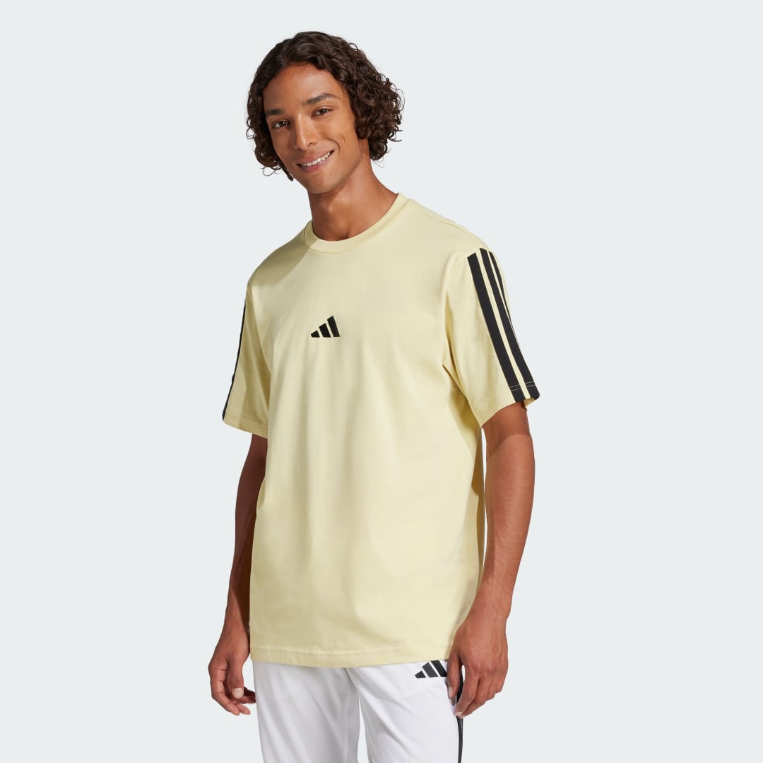Тениска adidas Performance Essentials 3-Stripes Single Jersey Tee Жълто | JW1959, 0