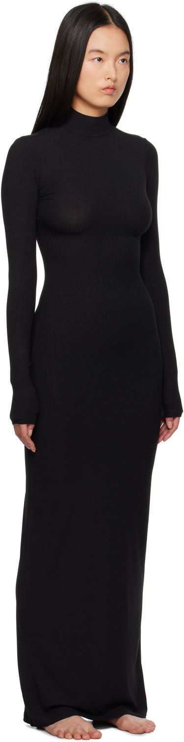 Pокля SKIMS Soft Lounge Turtleneck Maxi Dress Черно | DS-DRS-6331W, 1