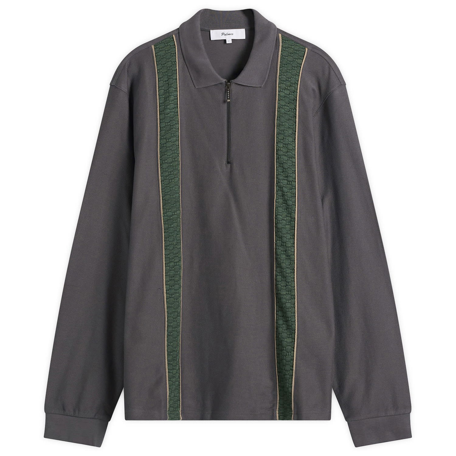 Поло тениска Palmes Palmes Lace Long Sleeve Zip Polo Сиво | P15-0033-888, 0