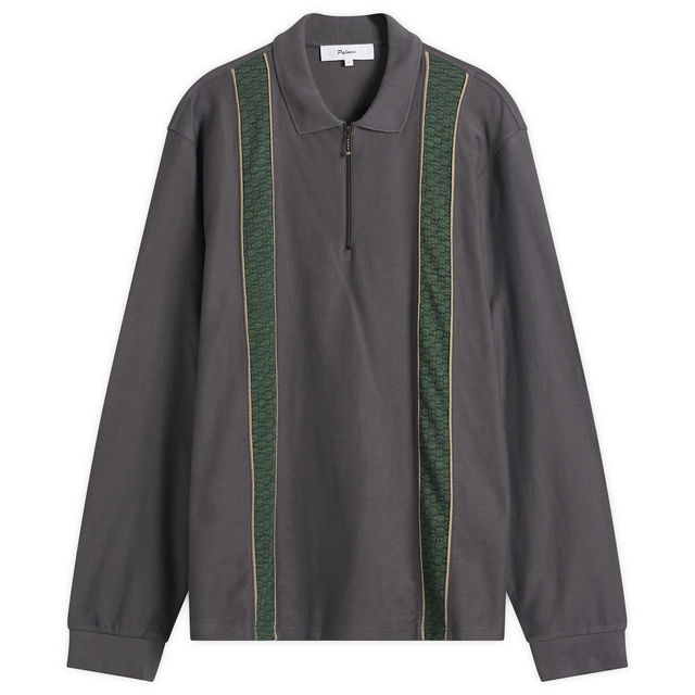 Palmes Lace Long Sleeve Zip Polo