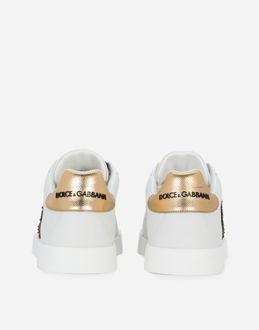 Кецове и обувки Dolce & Gabbana Dolce & Gabbana Portofino Crown Patch Calfskin Бяло | CS2330AH1368I047, 2