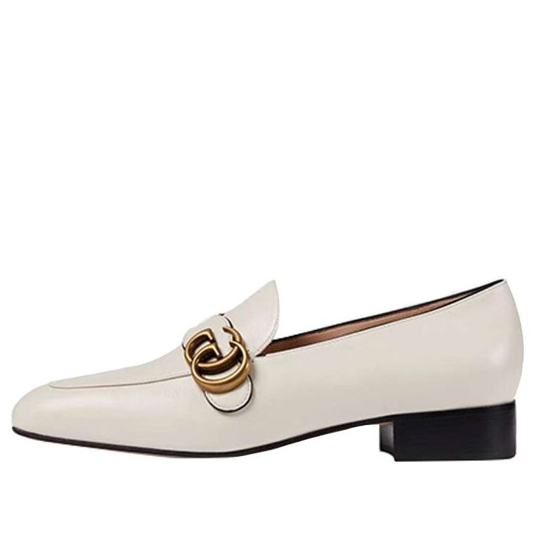 Кецове и обувки Gucci Double G Leather Loafers Бяло | 602496-C9D00-9022