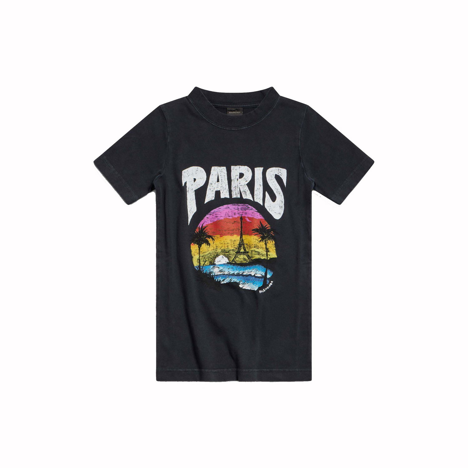 Тениска Balenciaga Paris Tropical T-shirt Черно | 768075TPVM21569, 0