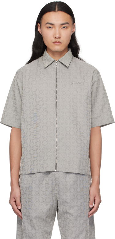 Риза Givenchy Givenchy Monogram 72 Jacquard Zip-Up Shirt Сиво | BM612T15U8004, 0