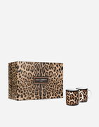 Leopard Print Gift Box With 2 Porcelain Mugs