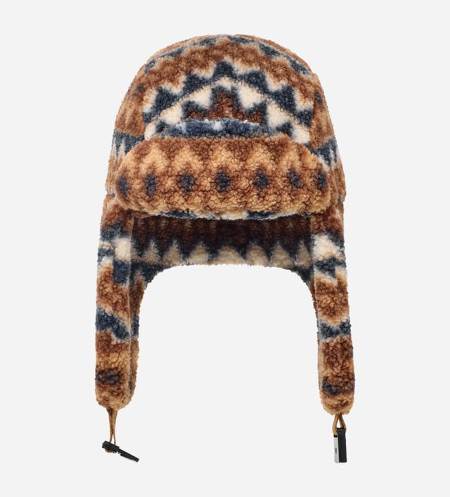 Brown Patterned Trapper Hat