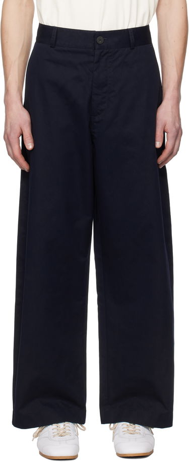 Панталони Studio Nicholson Studio Nicholson Bosworth Wide-Leg Trousers Тъмно синьо | BOSWORTH SNM - 1297, 0