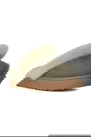 Кецове и обувки UGG Disquette Suede Fur Trim Slipper Зелено | 1122550.MRNM, 1