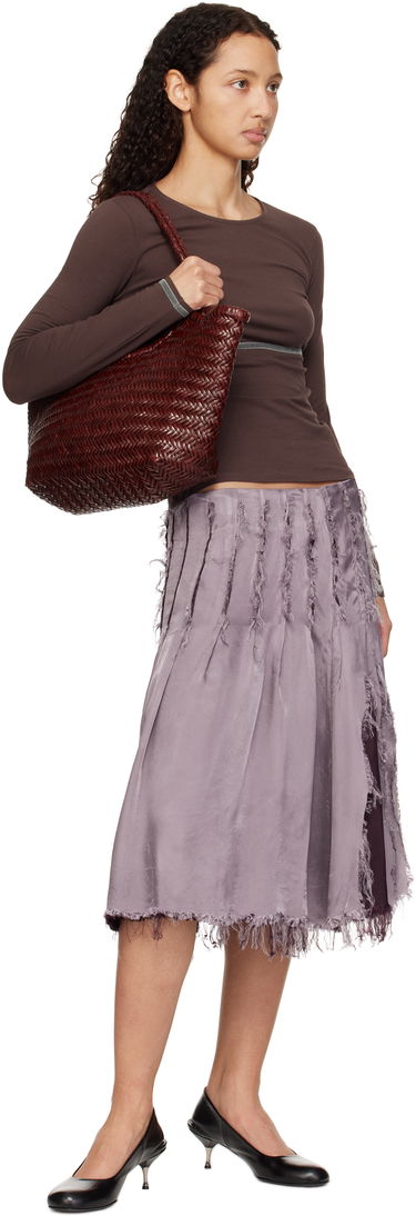 Голяма пазарска чанта Dragon Diffusion Dragon Diffusion Nantucket Big Woven Tote Bag Бургунди | 8822, 3