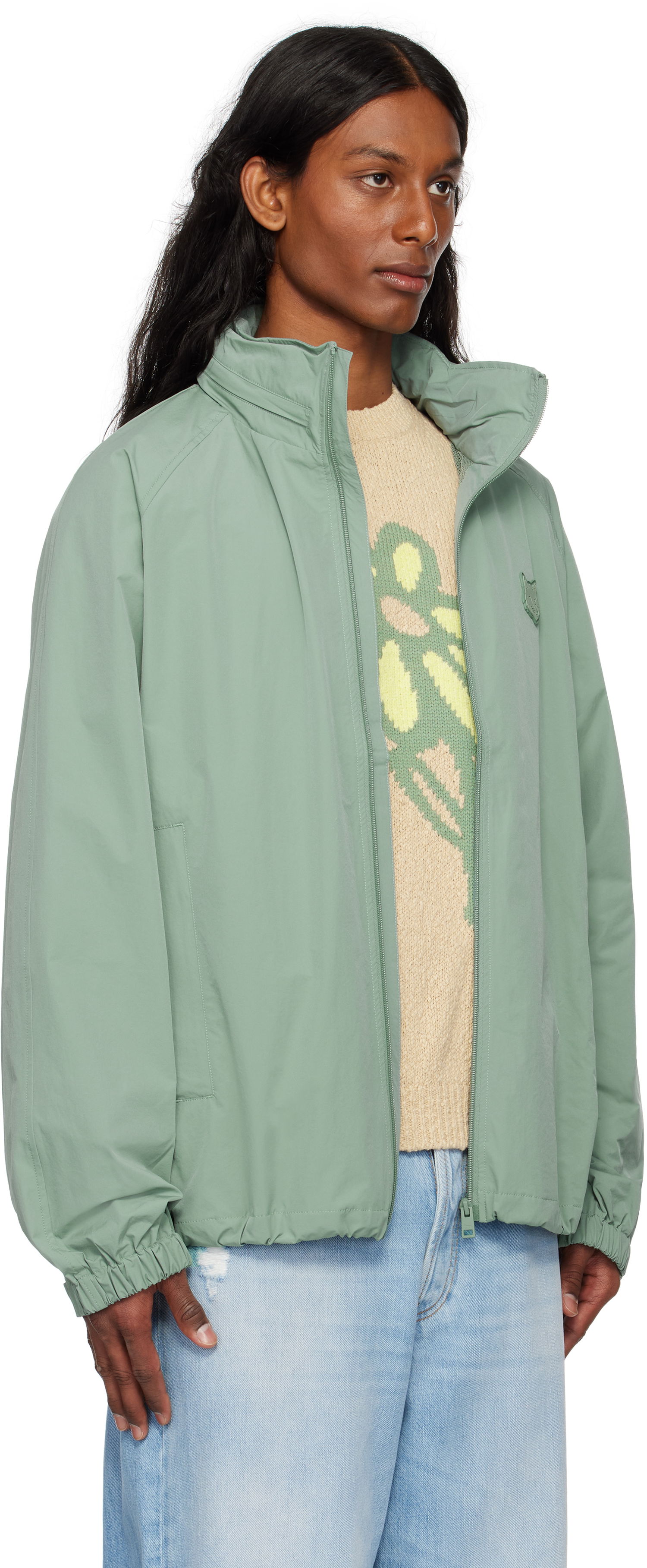 Ветровка MAISON KITSUNÉ Maison Kitsuné Windbreaker Jacket Зелено | OM02201WQ4045, 1