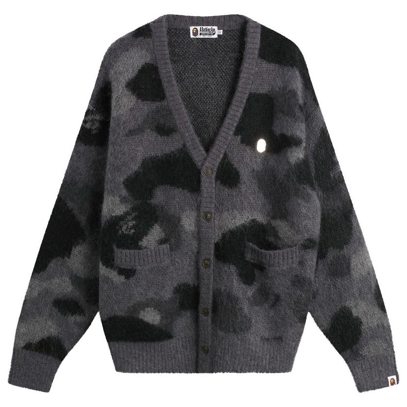 Пуловер BAPE Colour Camo Mohair Knit Cardigan Сиво | 001KNL801302M-BLK