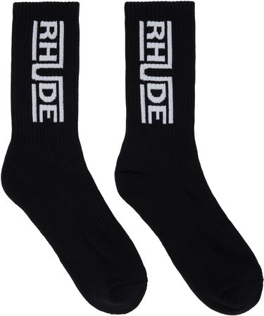 Чорапи Rhude Rhude Champions Logo Socks Черно | RHPS25SO05117, 0