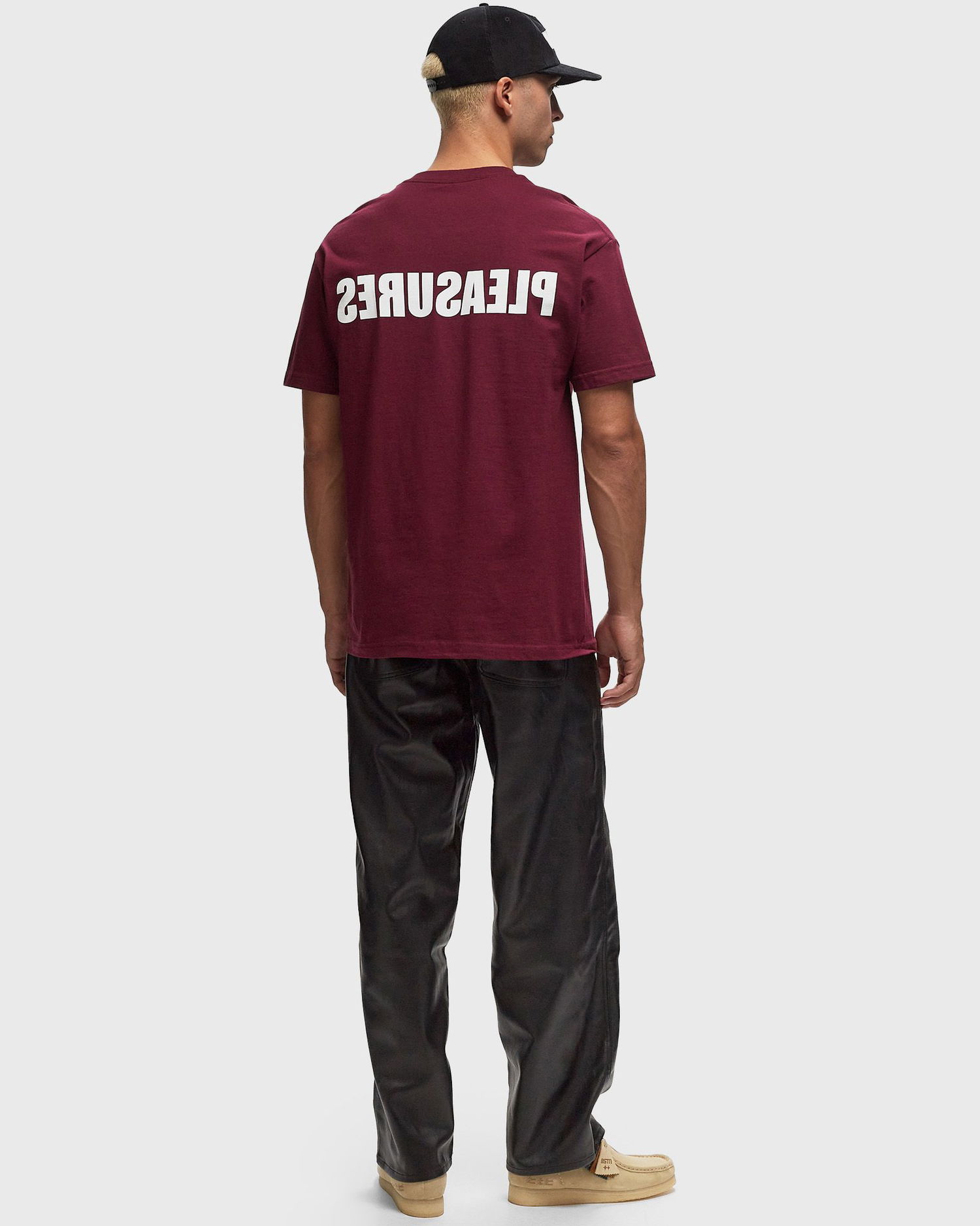 Тениска Pleasures Short Sleeves Security T-Shirt Бургунди | P24F069-BURGUNDY, 1