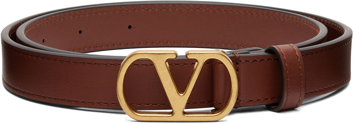 Колани Valentino Garavani VLogo Signature Leather Belt Кафяво | 7W2T0SM7IYR, 0