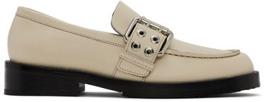 Кецове и обувки BY FAR SSENSE Work Capsule Rafael Buckled Leather Loafers Бежово | 23CASOLOLCENAP, 0