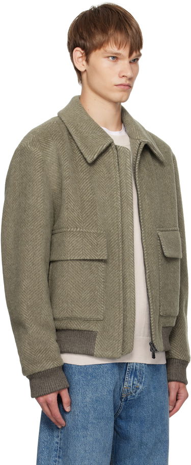 Яке BOSS Herringbone Regular-Fit Alpaca Blend Jacket Кафяво | 50550739, 2