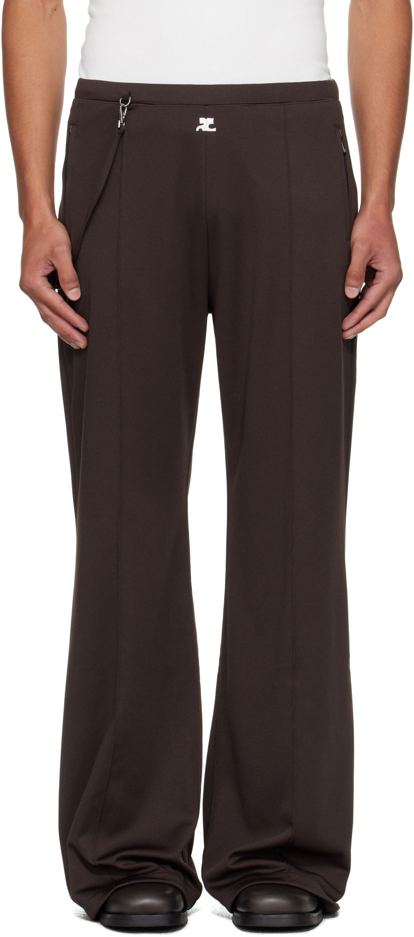 Панталони Courrèges Courrèges Flare Interlock Tracksuit Pants Кафяво | 325JPA426JS0250