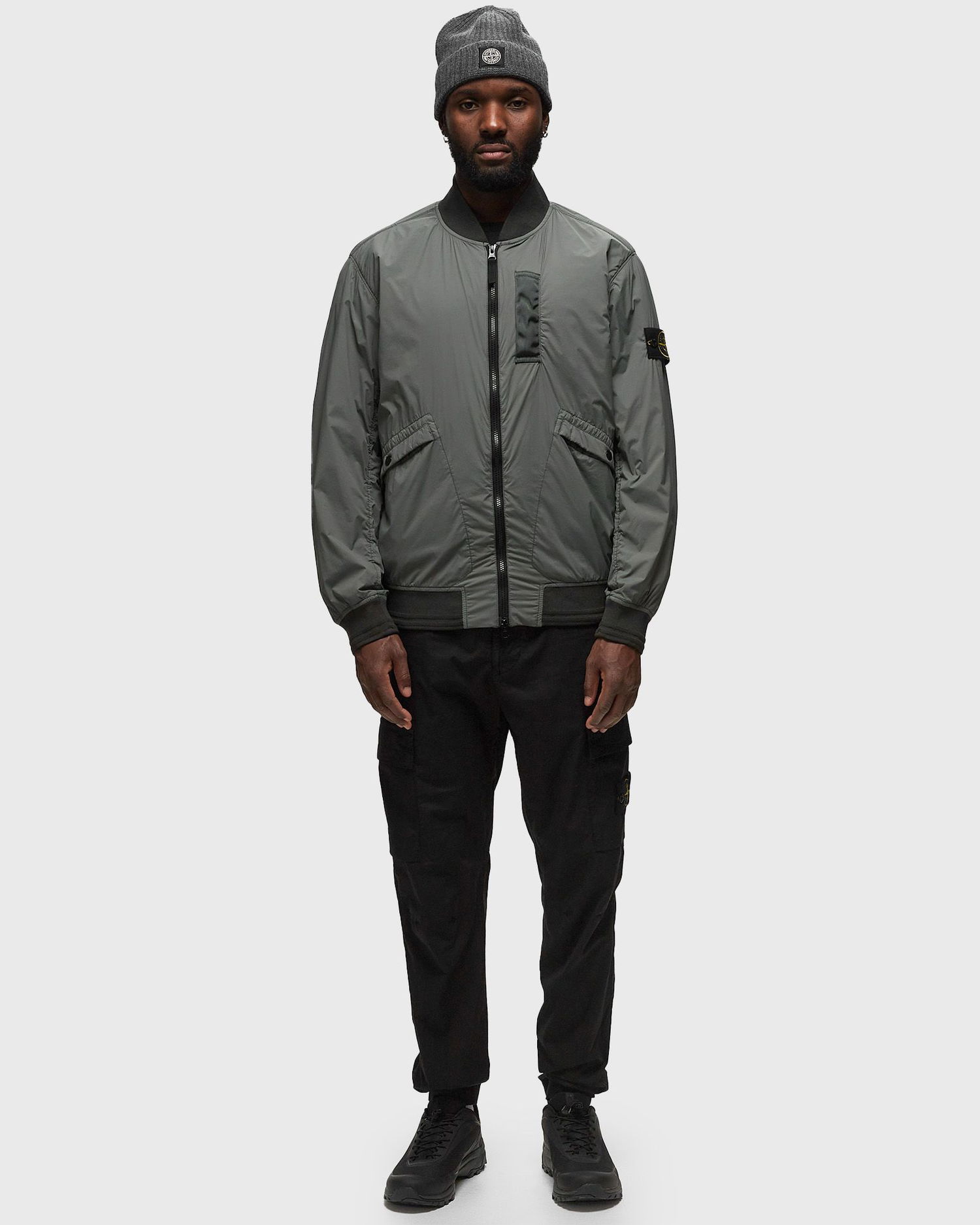 Яке бомбър Stone Island Garment-Dyed Bomber Jacket Сиво | 801540525, 1