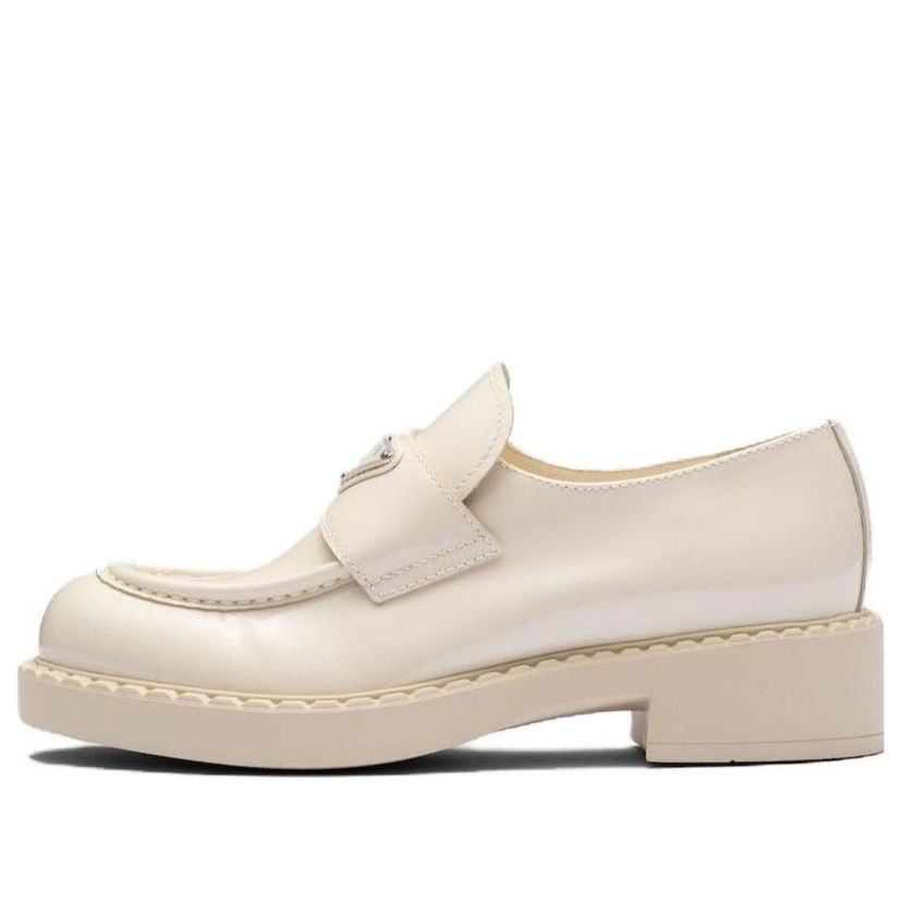 Кецове и обувки Prada Prada Chocolate Patent Leather Loafers Бяло | 1D246M_JHR_F0304_F_B050
