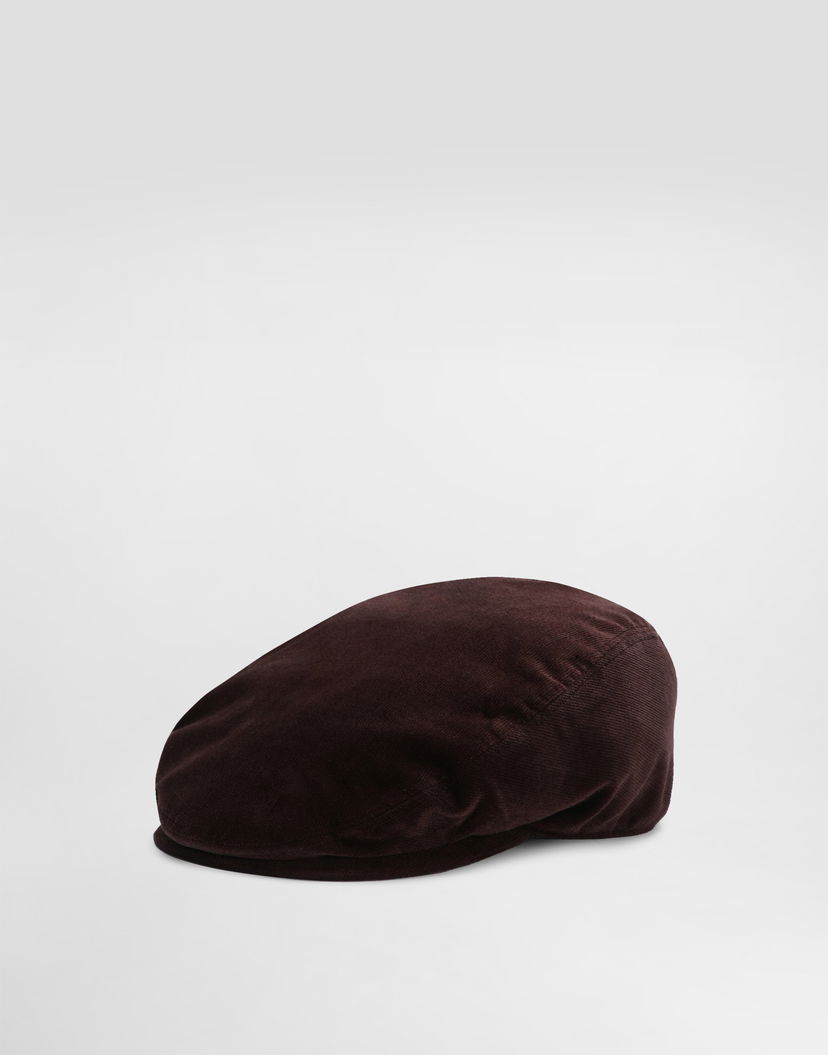 Шапка с козирка Dolce & Gabbana Dolce & Gabbana Velvet Flat Cap Кафяво | GH587AFUVJFR5515