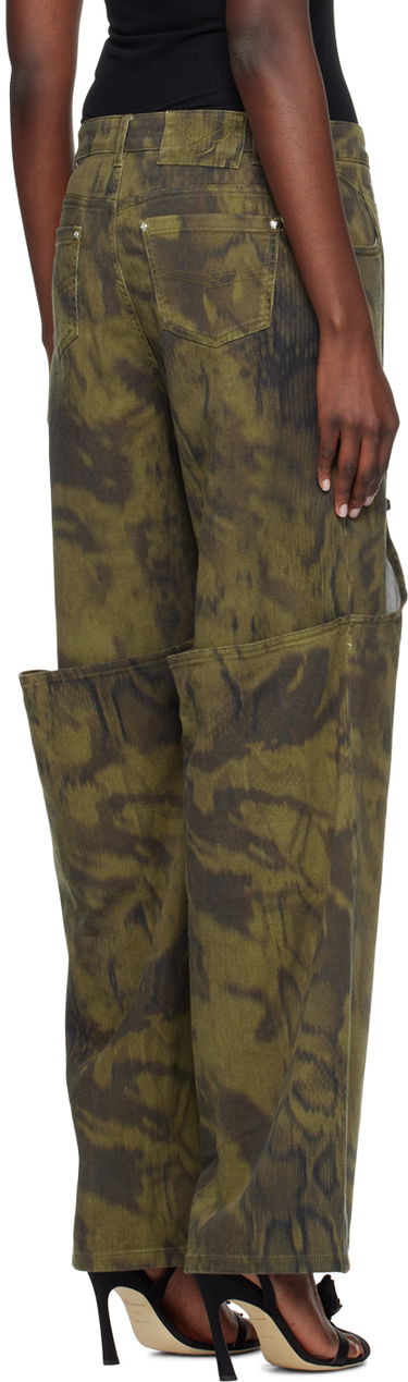 Карго панталони Blumarine Pattern Denim Trousers Зелено | P422J133A, 2