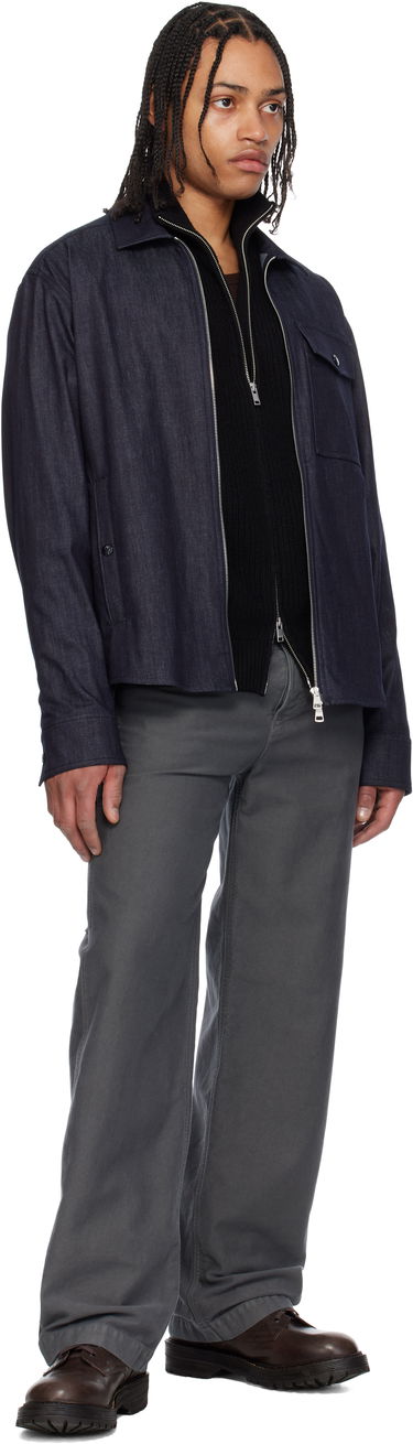 Яке Moncler Moncler Long Sleeve Zip-Up Denim Jacket Синьо | K10912F00017M6688, 4