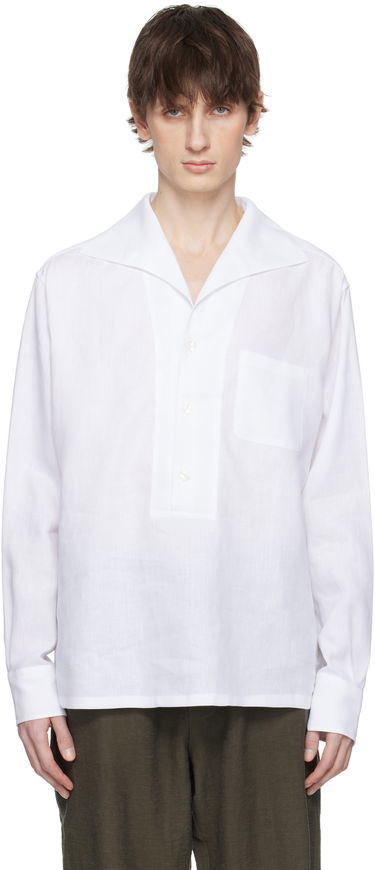 Риза Dolce & Gabbana Dolce&Gabbana Three-Button Long-Sleeved Linen Shirt Бяло | G5ND3TFU4JB, 0