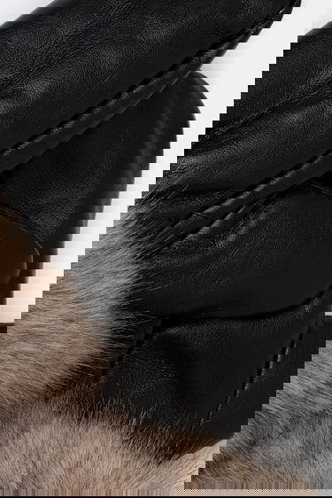 Ръкавици STAND STUDIO Jane Leather Mittens with Faux Fur Cuffs Черно | 66564.9398, 1
